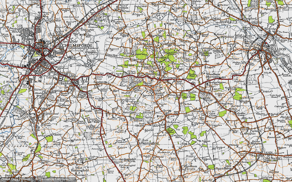 Old Map of Horne Row, 1945 in 1945