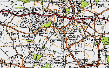 Old map of Horne Row in 1945