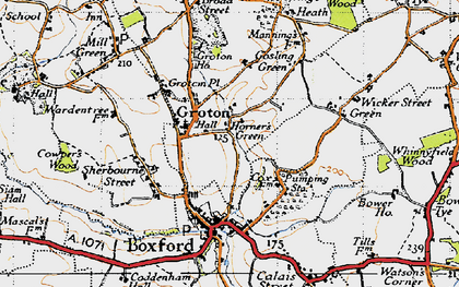 Old map of Horner's Green in 1946