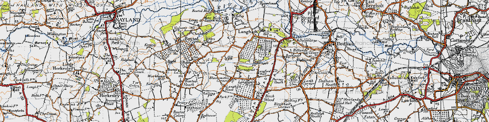 Old map of Hornestreet in 1945