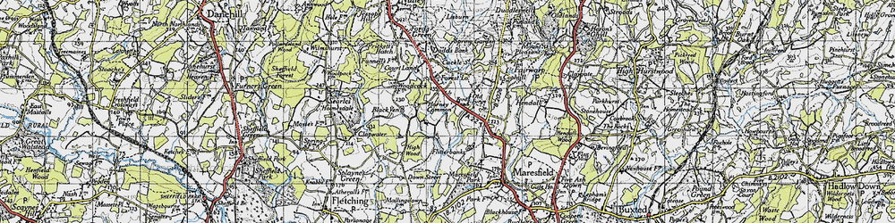 Old map of Horney Common in 1940