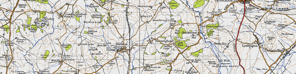 Old map of Belcher's Lodge in 1946
