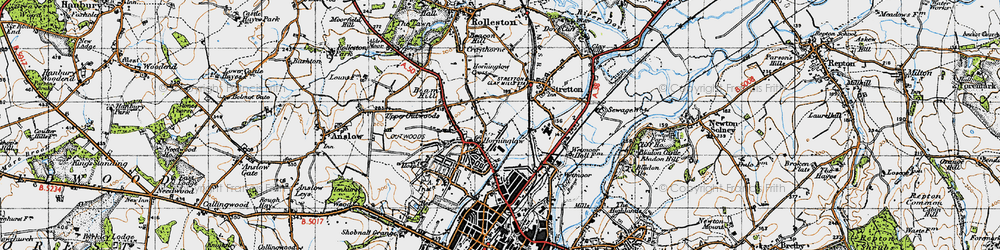Old map of Horninglow in 1946