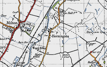 Old map of Horningsea in 1946