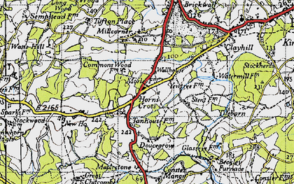 Old map of Horns Cross in 1940