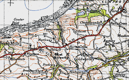 Old map of Horns Cross in 1946