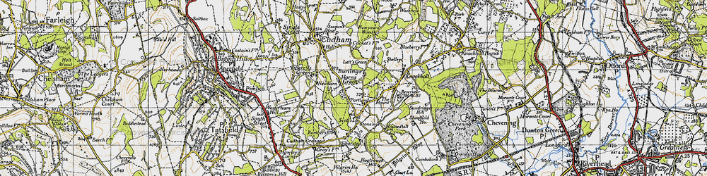 Old map of Burlings in 1946