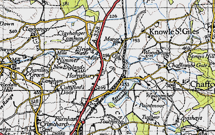 Old map of Hornsbury in 1945