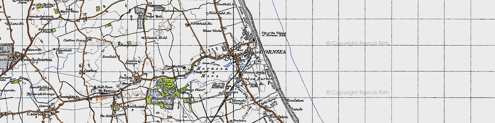 Old map of Hornsea in 1947