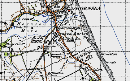 Old map of Hornsea Burton in 1947
