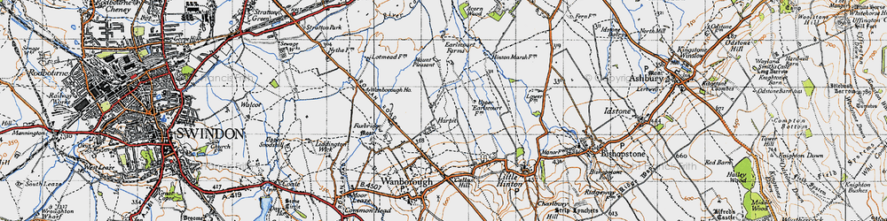 Old map of Horpit in 1947