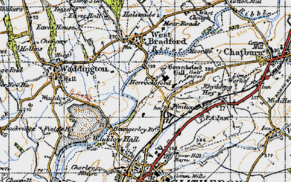 Old map of Horrocksford in 1947