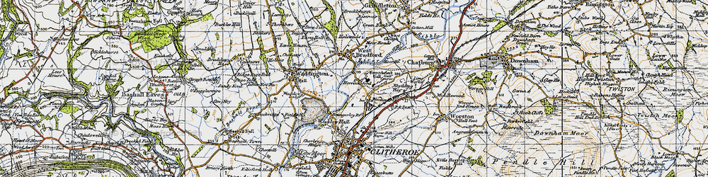 Old map of Horrocksford in 1947