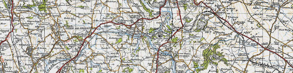Old map of Horse Bridge in 1946