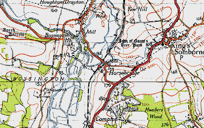 Old map of Horsebridge in 1945