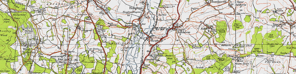 Old map of Horsebridge in 1945