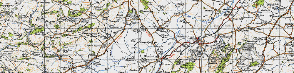 Old map of Horsebridge in 1947