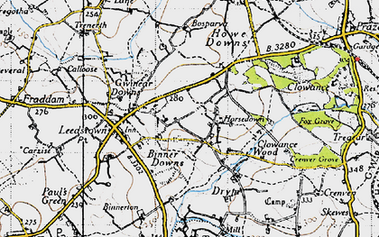 Old map of Horsedowns in 1946