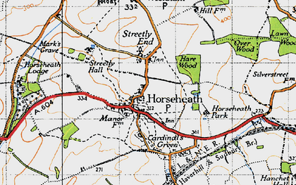 Old map of Horseheath in 1946