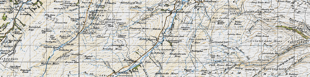 Old map of Horsehouse in 1947