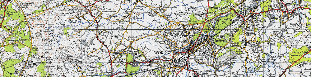 Old map of Horsell Birch in 1940