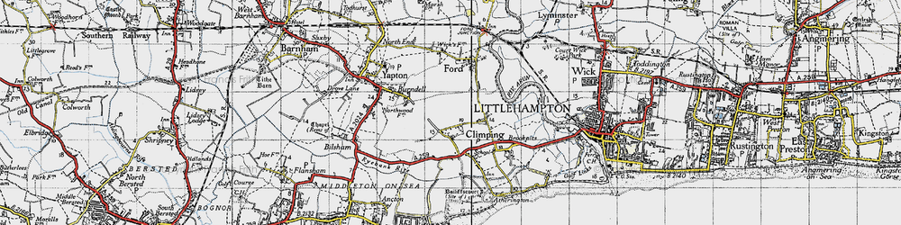 Old map of Horsemere Green in 1945
