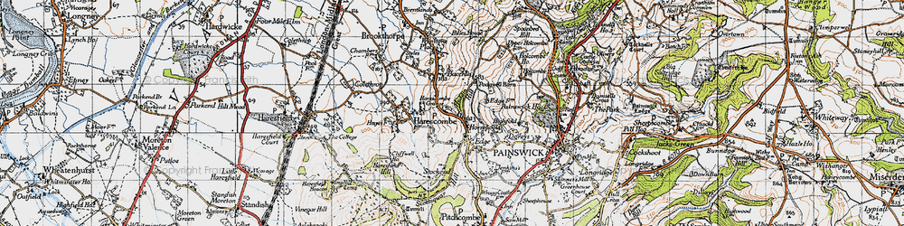 Old map of Horsepools in 1946