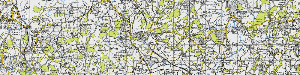 Old map of Wickens in 1946