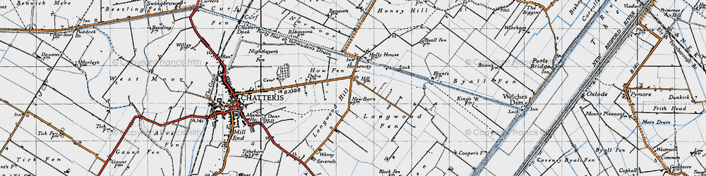 Old map of Langwood Fen in 1946