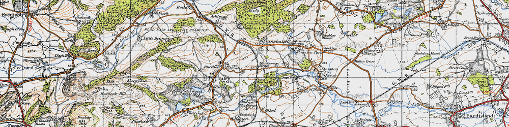 Old map of Horseway Head in 1947