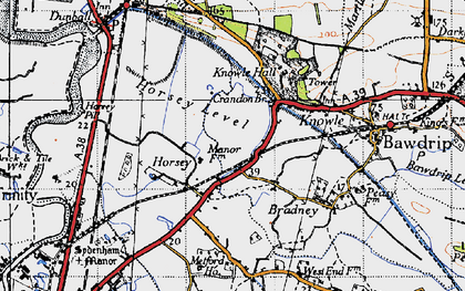 Old map of Horsey in 1946