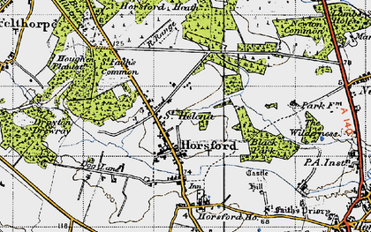 Old map of Black Park in 1945