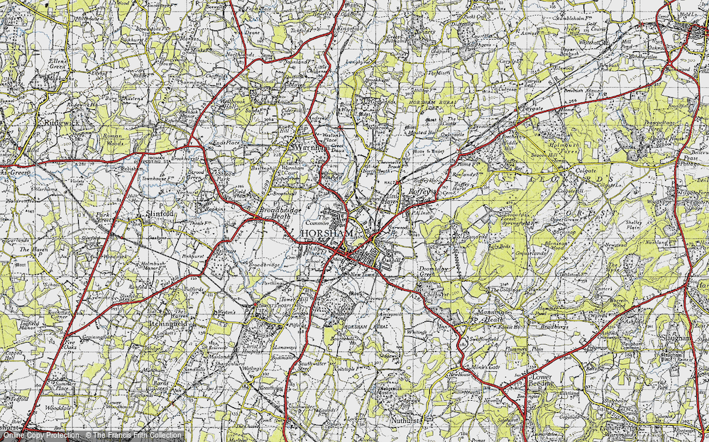 Old Map of Horsham, 1940 in 1940