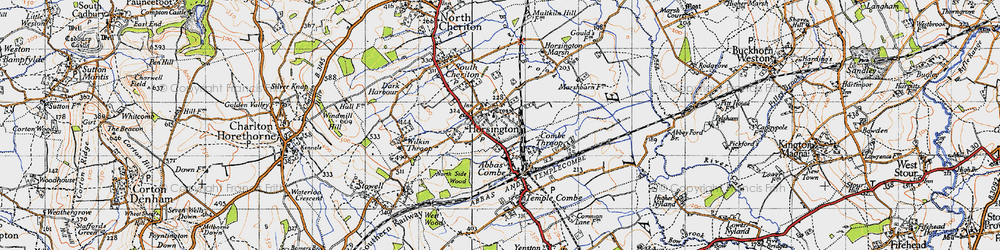 Old map of Horsington in 1945