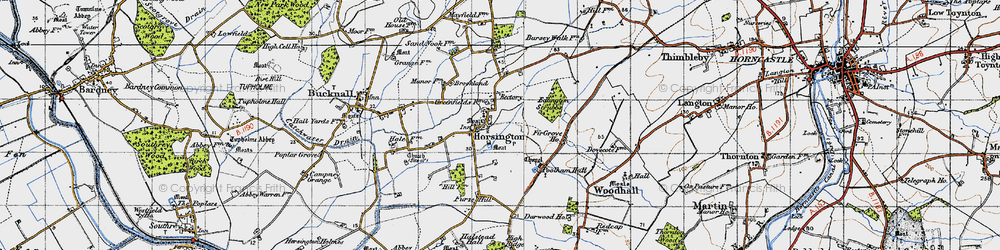 Old map of Horsington in 1946
