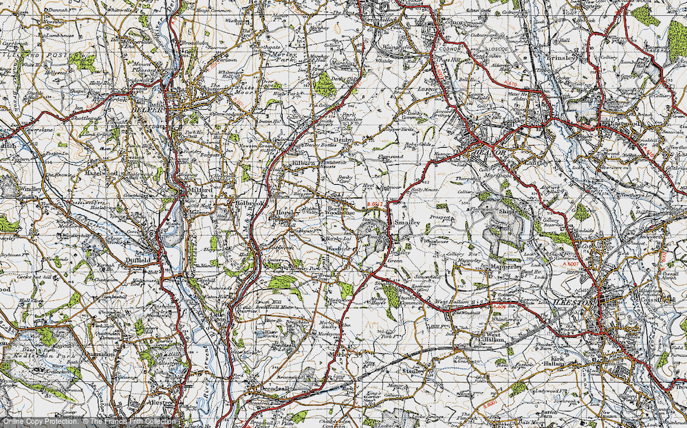 Old Map of Horsley Woodhouse, 1946 in 1946