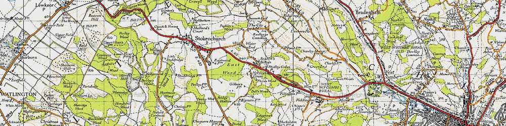 Old map of Horsleys Green in 1947
