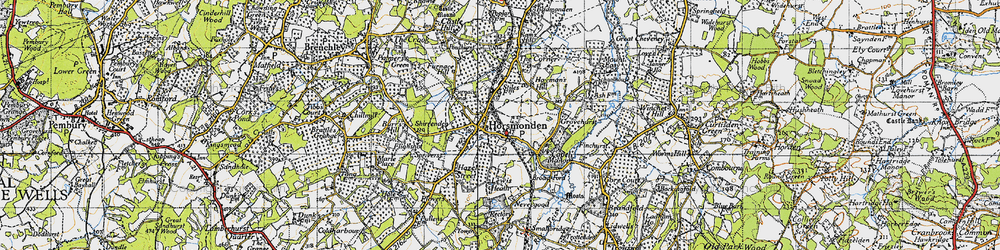 Old map of Horsmonden in 1940