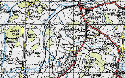 Old map of Horsted Green in 1940