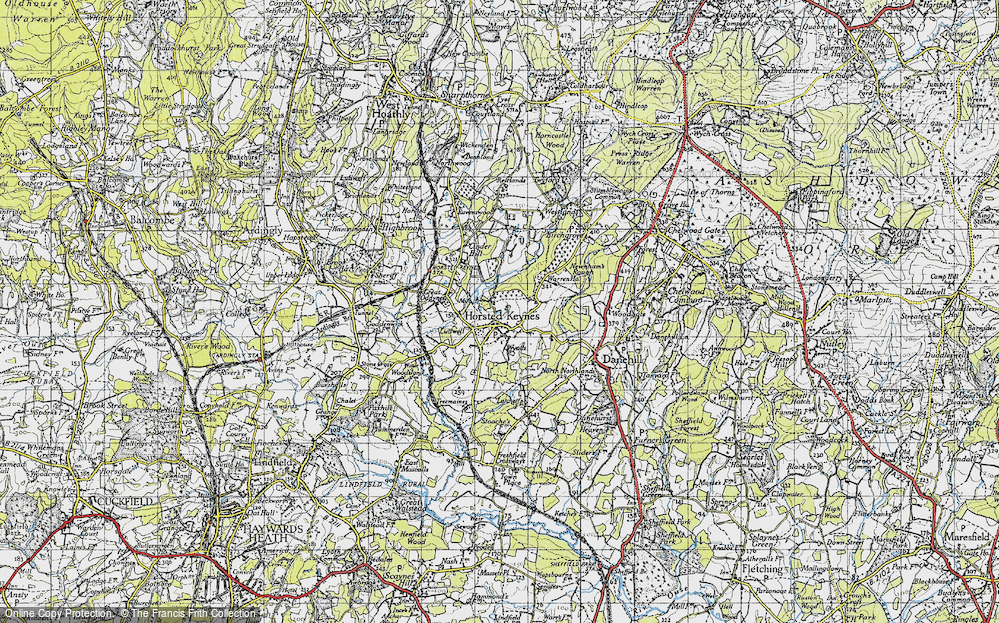 Old Map of Historic Map covering Wyatts in 1940