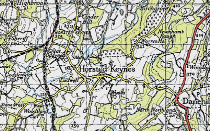Old map of Wyatts in 1940