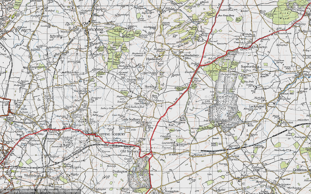 Old Map of Historic Map covering Birch Hill in 1946