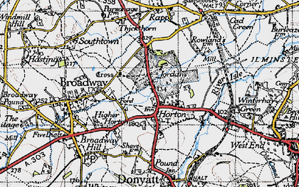 Old map of Horton Cross in 1945