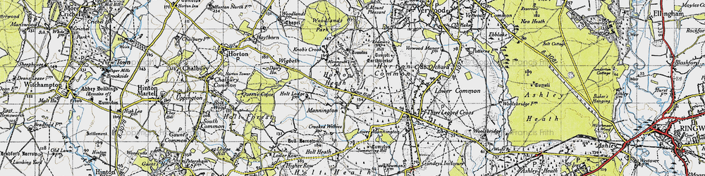 Old map of Horton Heath in 1940