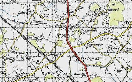 Old map of Horton Heath in 1945