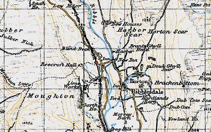 Old map of Horton in Ribblesdale in 1947