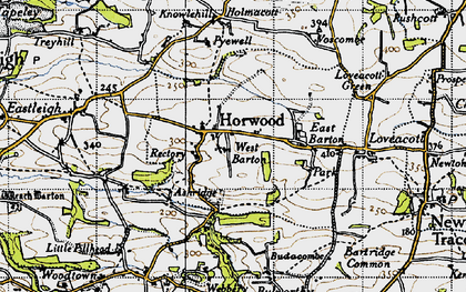 Old map of Horwood in 1946