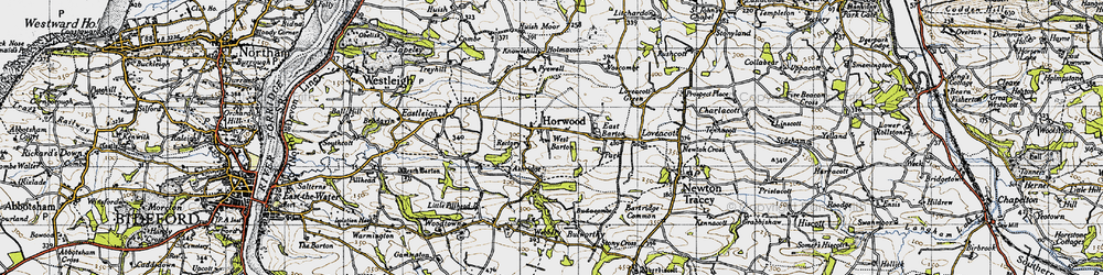 Old map of Bulworthy in 1946