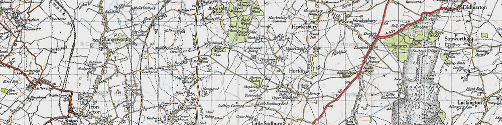 Old map of Horwood Riding in 1946