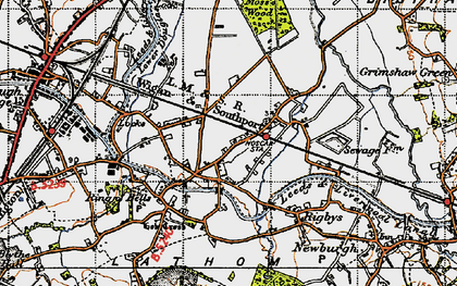Old map of Hoscar in 1947